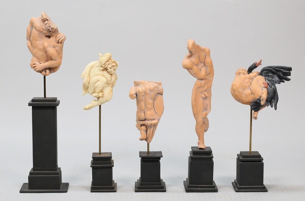 Appraisal: Campbell Glynn Paxton American - polymer clay sculptures on wooden