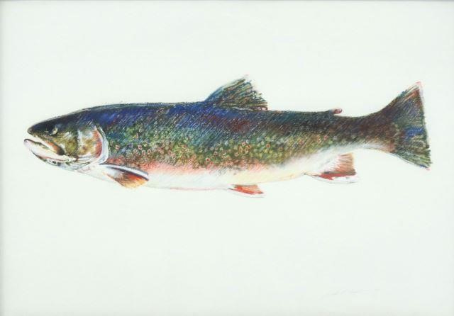 Appraisal: Framed pastel drawing on paper Trout signed Jack L Cowin