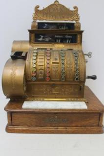 Appraisal: NATIONAL Antique Brass Cash Register A really great looking machine