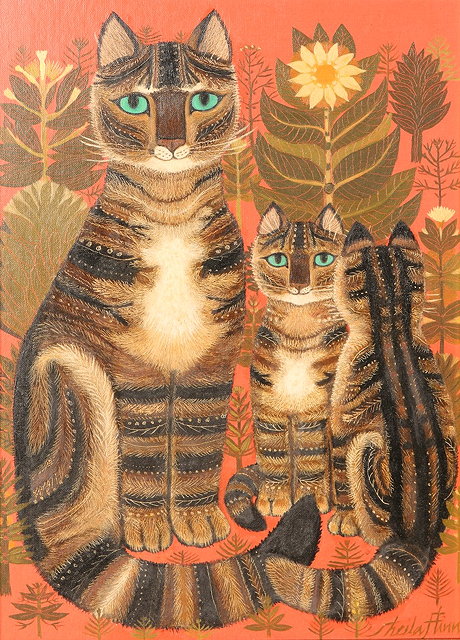 Appraisal: Sheila Flinn British th Century Cat and kittenssigned lower right