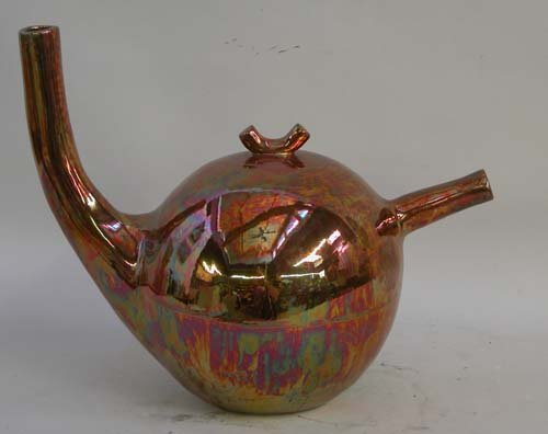 Appraisal: Eccentric Teapot lustreware on Ceramic Caplan Jerry x x inches