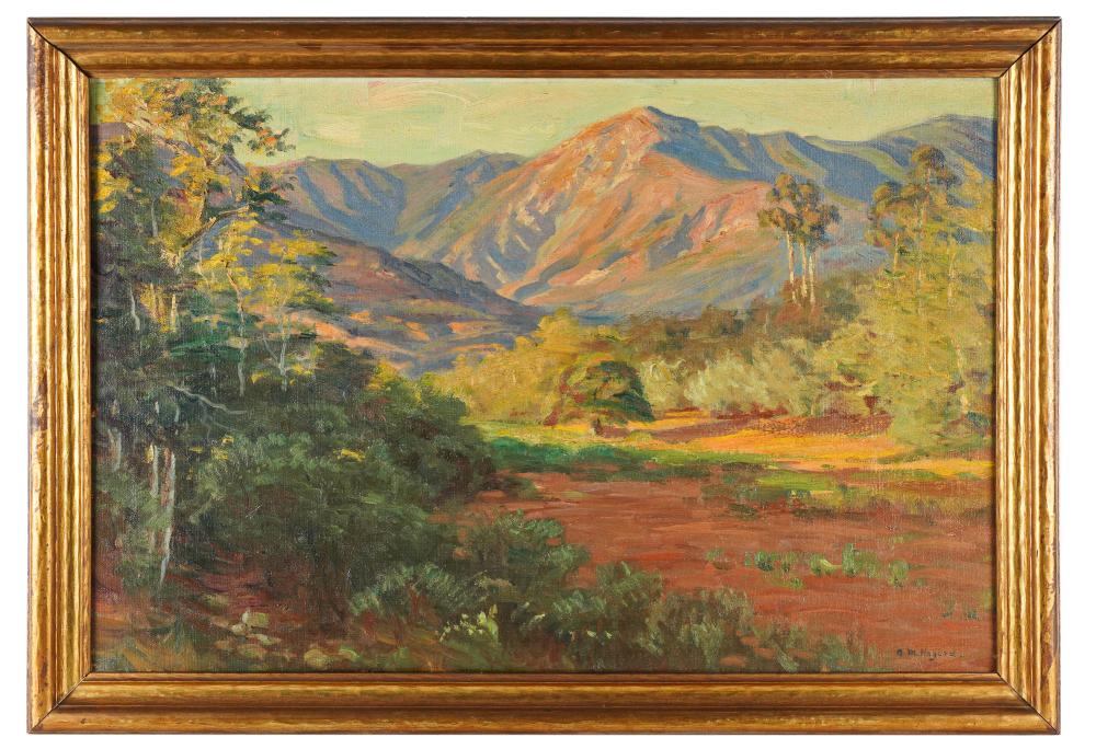 Appraisal: ARTHUR HAZARD - MOUNTAIN LANDSCAPEoil on canvas gned lower right