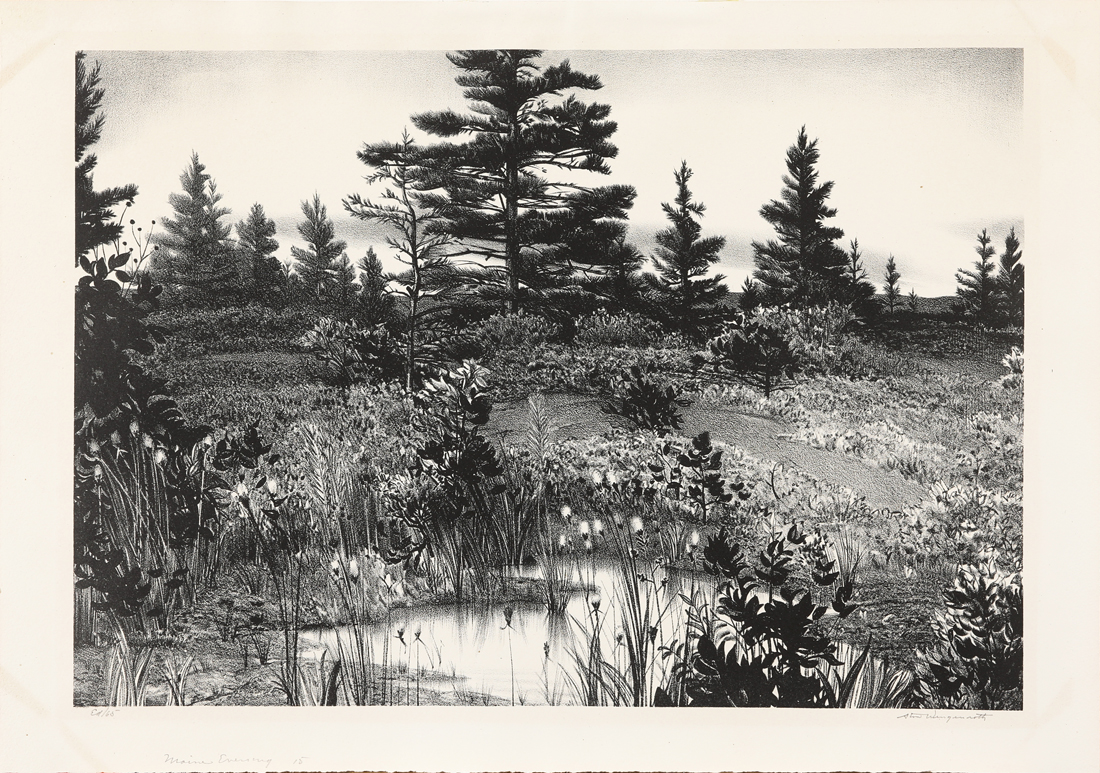 Appraisal: PRINT STOW WENGENROTH Stow Wengenroth American - Field with Pine