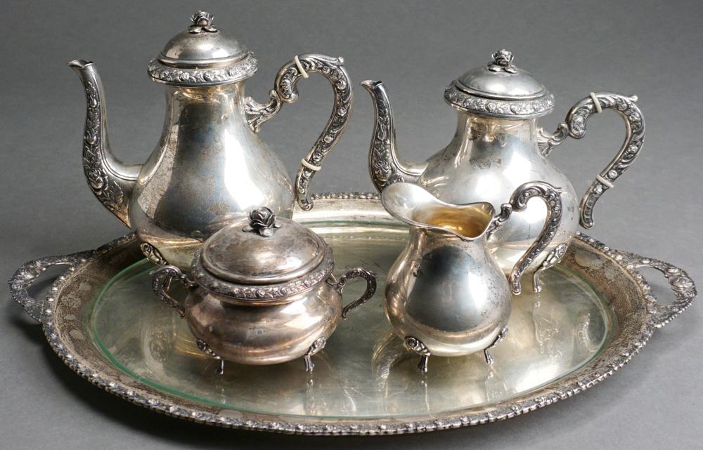 Appraisal: STERLING SILVER FOUR-PIECE COFFEE AND TEA SET WITH TWO HANDLED