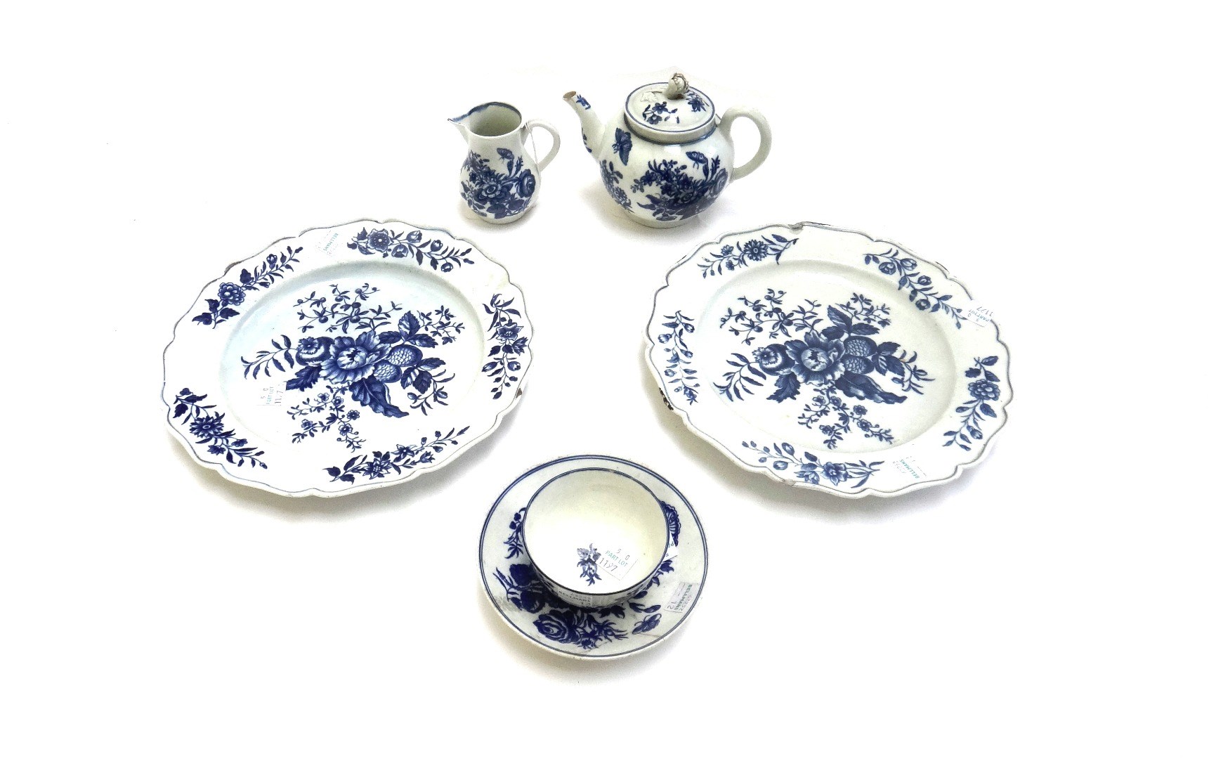 Appraisal: A group of Worcester blue and white printed porcelain 's