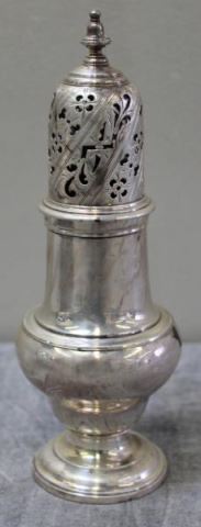 Appraisal: STERLING Antique th C English Sugar Caster With London hallmarks