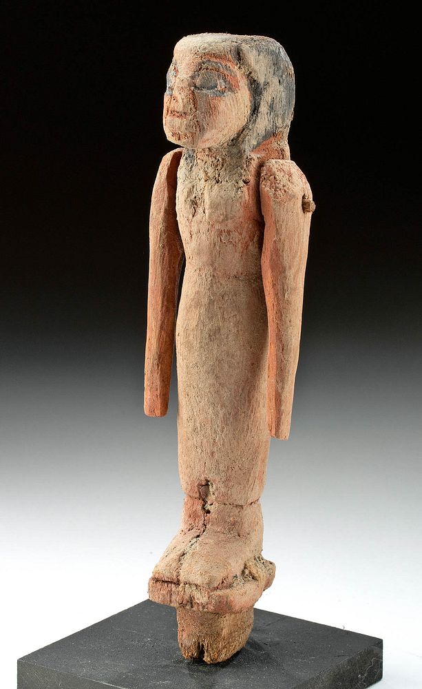 Appraisal: Egyptian Painted Wood Articulated Figure Egypt Middle Kingdom th to