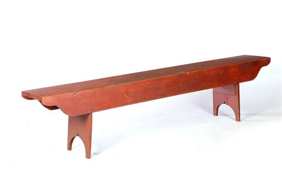 Appraisal: BENCH American th century pine Long bench with beaded edge