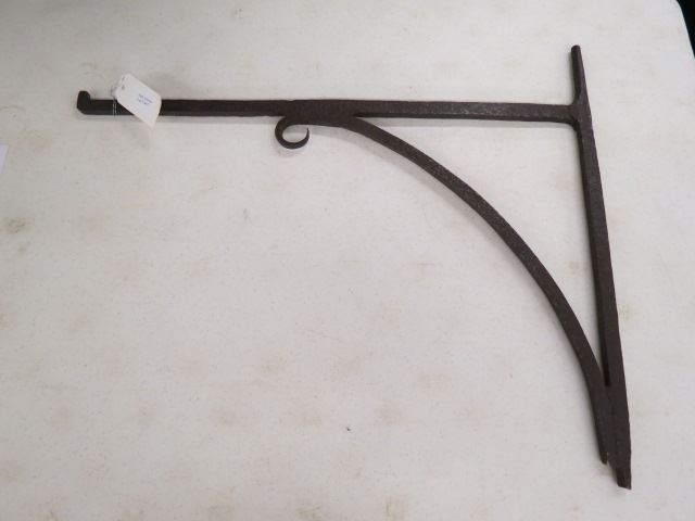 Appraisal: Early Hand Wrought Iron Fireplace Bracket