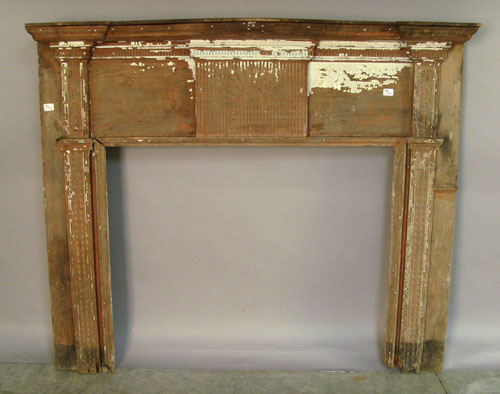 Appraisal: Carved pine mantle ca h x w outside h x