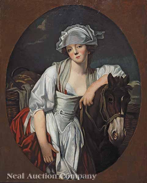 Appraisal: French School th c Equestrienne oil on canvas unsigned in