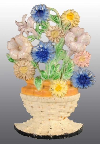 Appraisal: Cast Iron Petunias Asters Doorstop Description Made by Hubley and