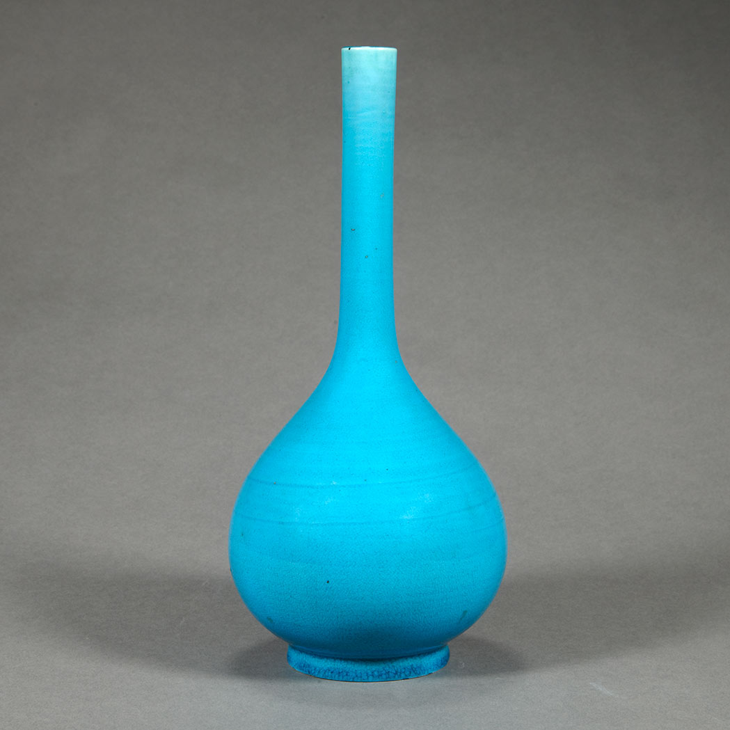 Appraisal: Chinese Turquoise Glazed Porcelain Vase Late th century The bottle