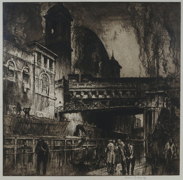 Appraisal: Frank Brangwyn British - Canon Street Station Exteriorsigned in pencil