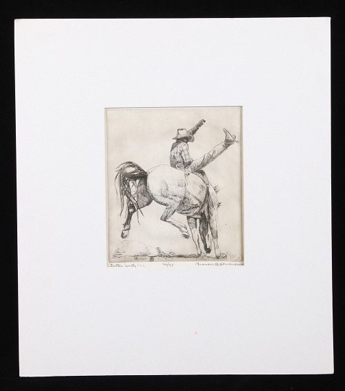 Appraisal: Bronson G Stevenson Sittin' Purty Rodeo Etching Included in this