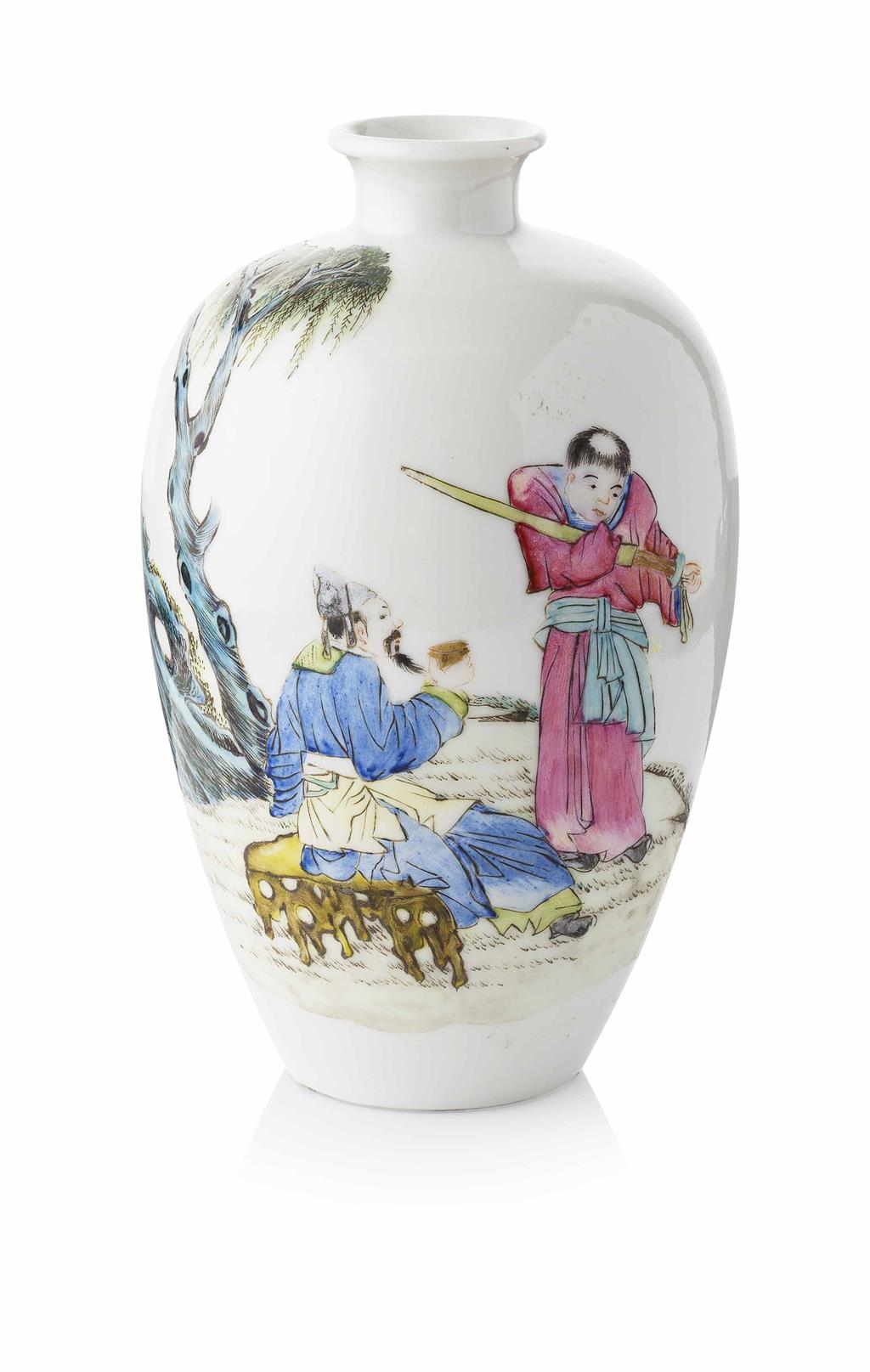 Appraisal: FAMILLE ROSE OVOID VASE HONGXIAN MARK AND POSSIBLY OF THE