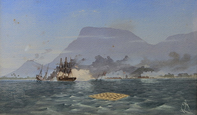 Appraisal: EDWARD LAWTON MOSS IRISH - 'HMS Bulldog shelling the forts