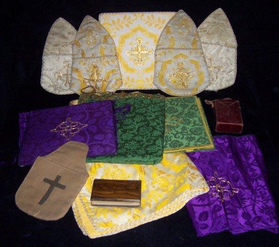 Appraisal: Sundry collection bags altar cloths and prayer books