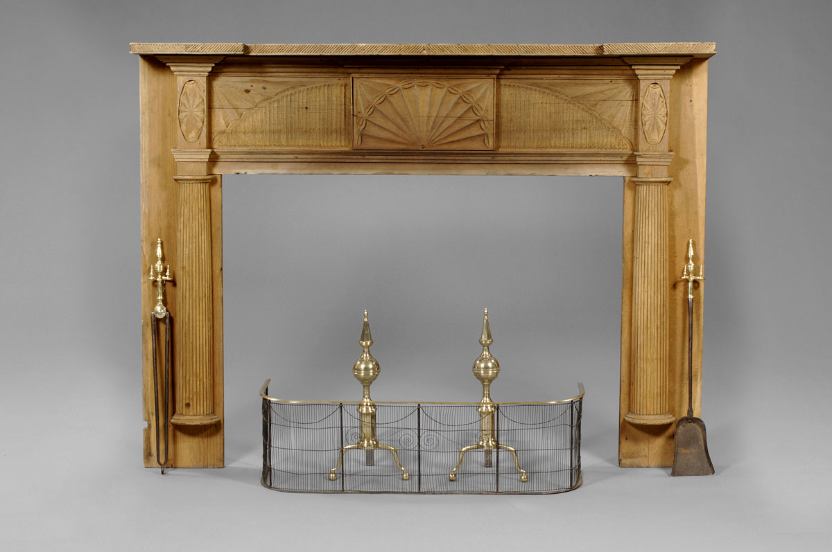 Appraisal: AMERICAN FEDERAL CARVED PINE MANTEL NEW YORK OR NEW JERSEY