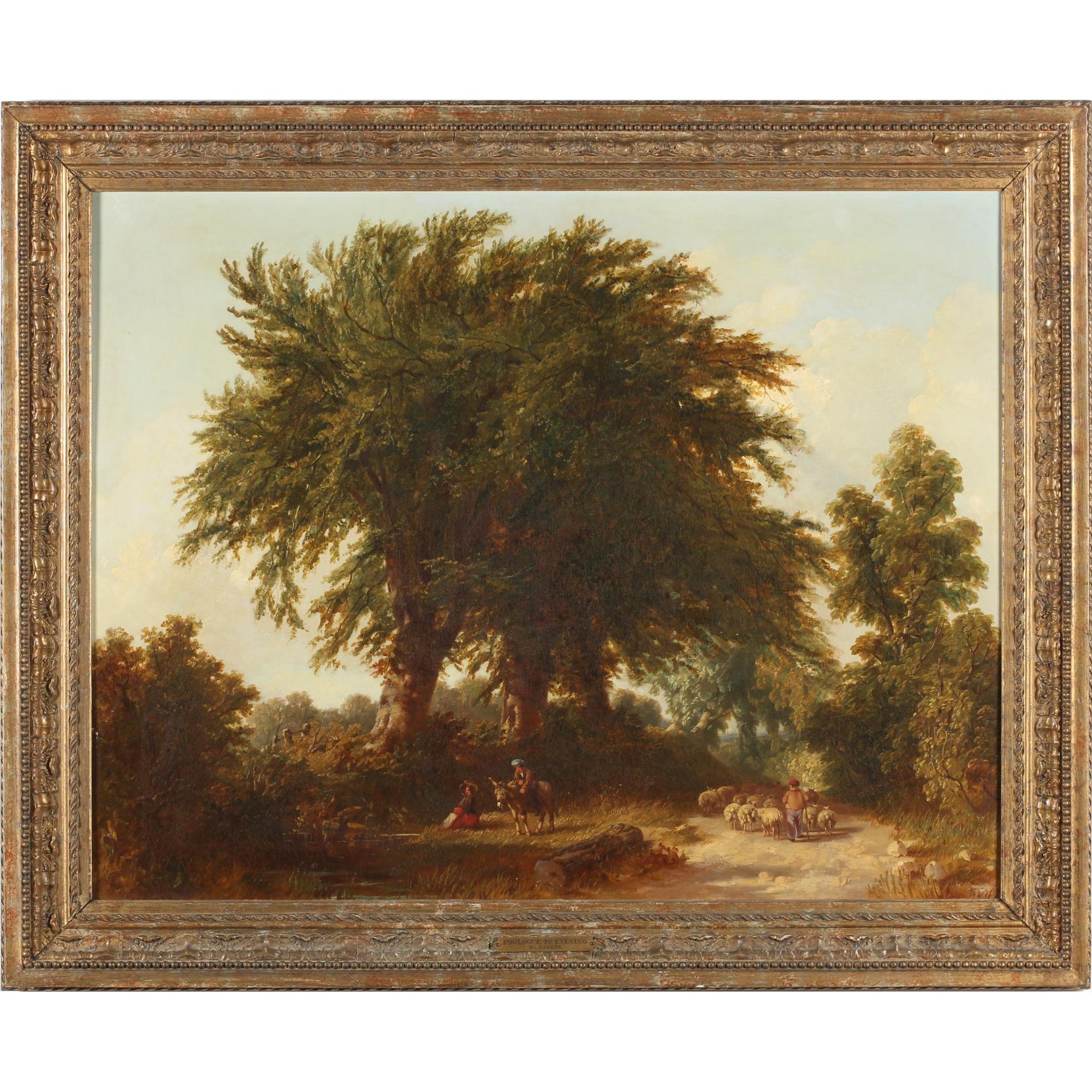 Appraisal: att Thomas Barker Br - Prologue to Evening oil on