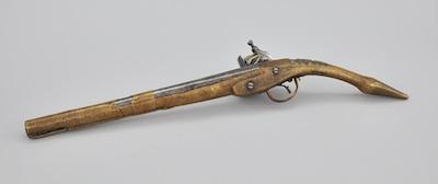 Appraisal: A Brass and Steel Flintlock Gun Possibly made in Thiland