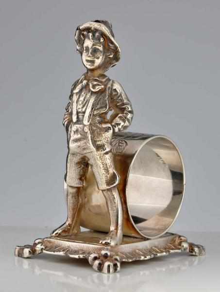 Appraisal: Tom Sawyer-Type Boy Figural Napkin Ring By Barbour Silver Co