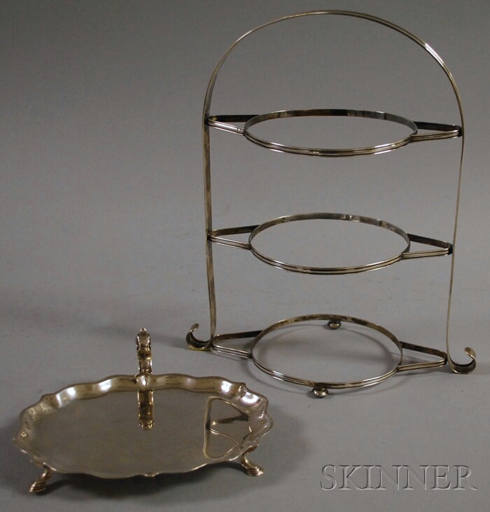 Appraisal: Two Sterling Silver Tableware Items a small J E Caldwell