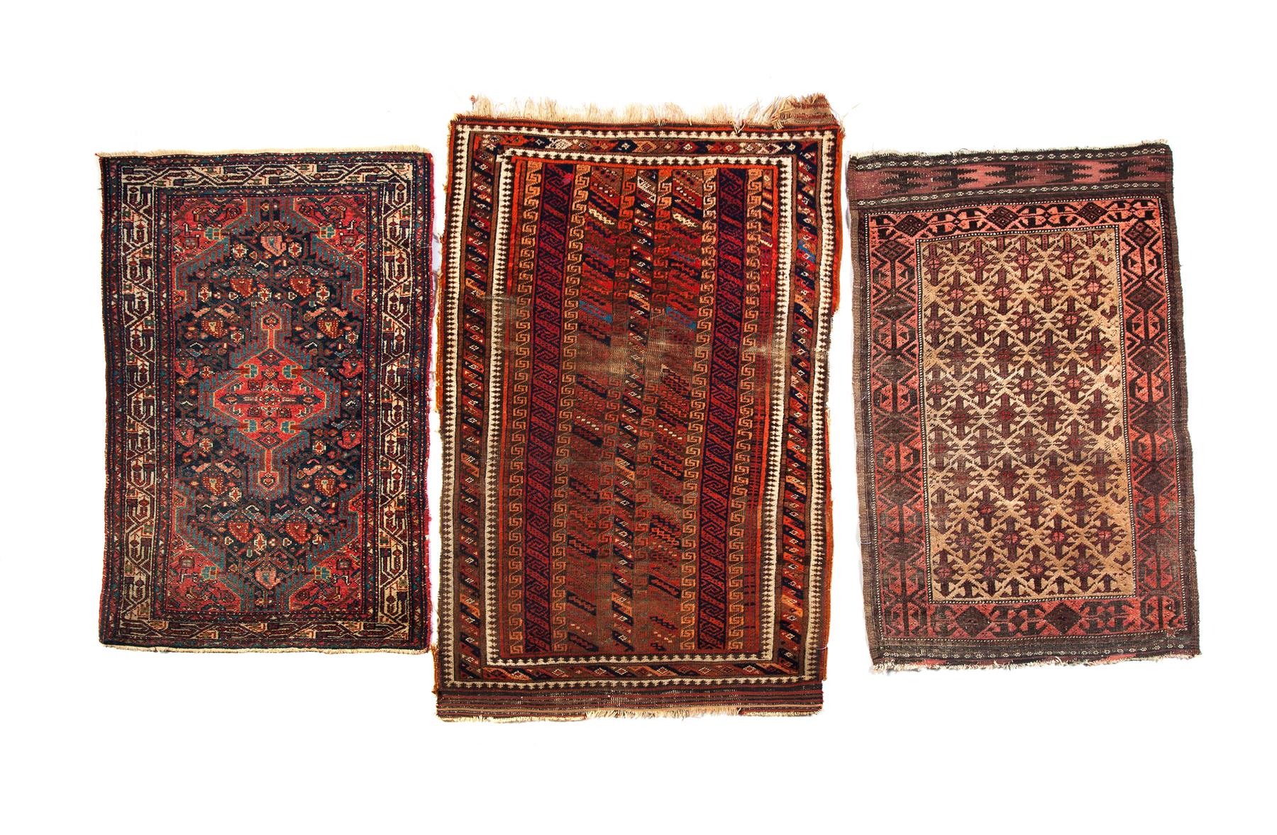 Appraisal: THREE ORIENTAL RUGS First half- th century Hamadan ' x