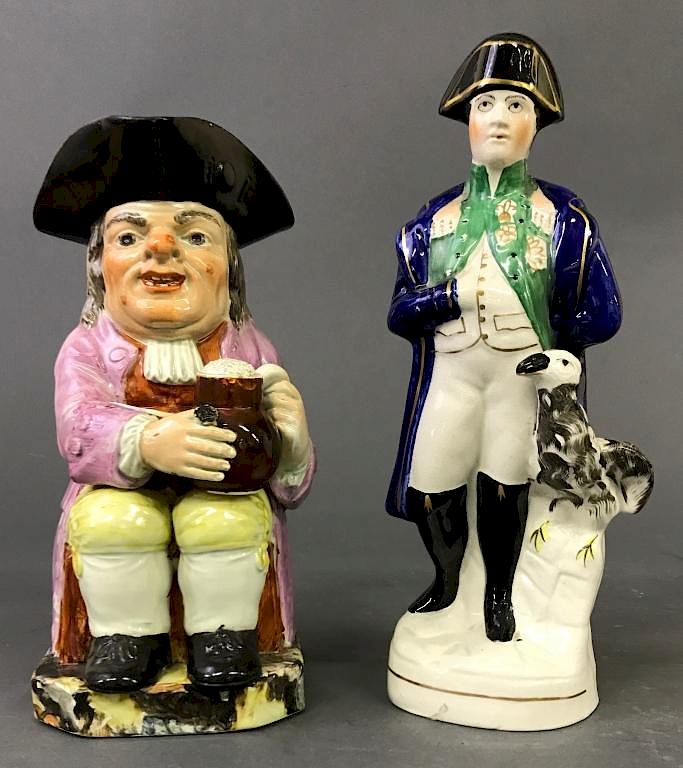 Appraisal: Staffordshire Figures of Napoleon and Toby Jug Staffordshire figures of