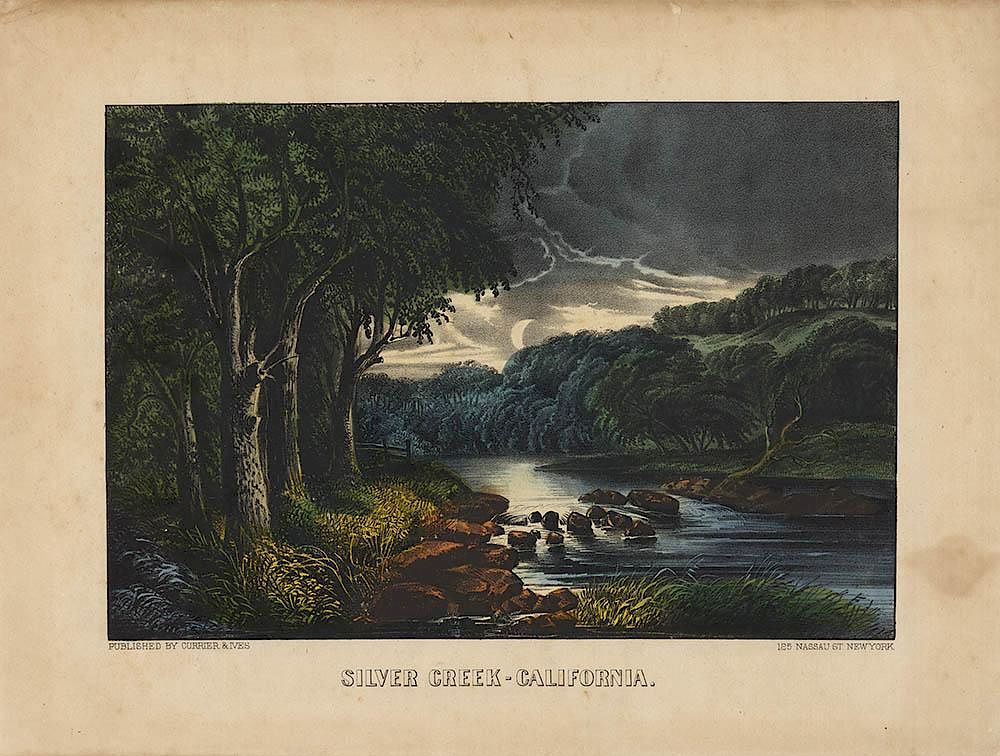 Appraisal: Silver Creek - California - Original Small Folio Currier Ives