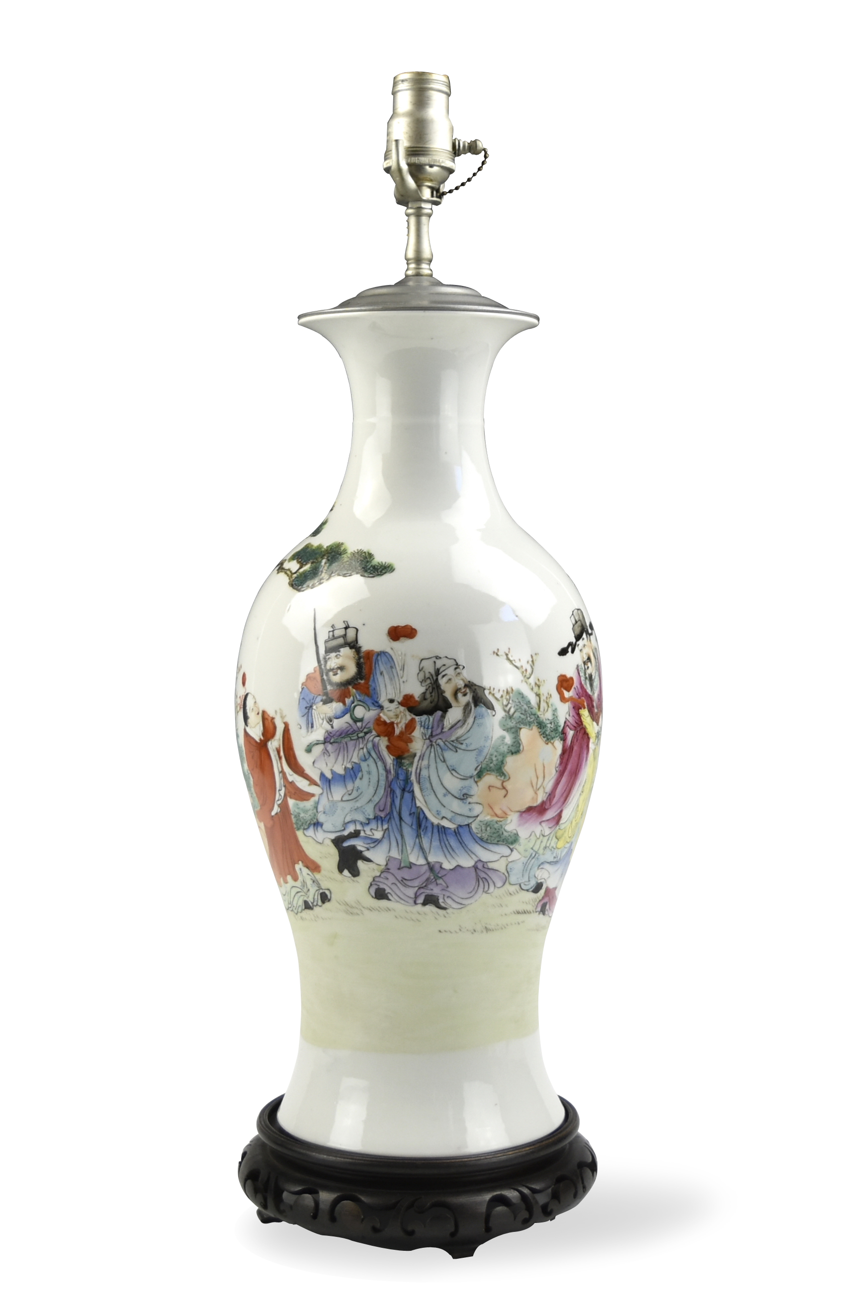 Appraisal: Chinese Republic period a baluster vase painted with Fu Lu