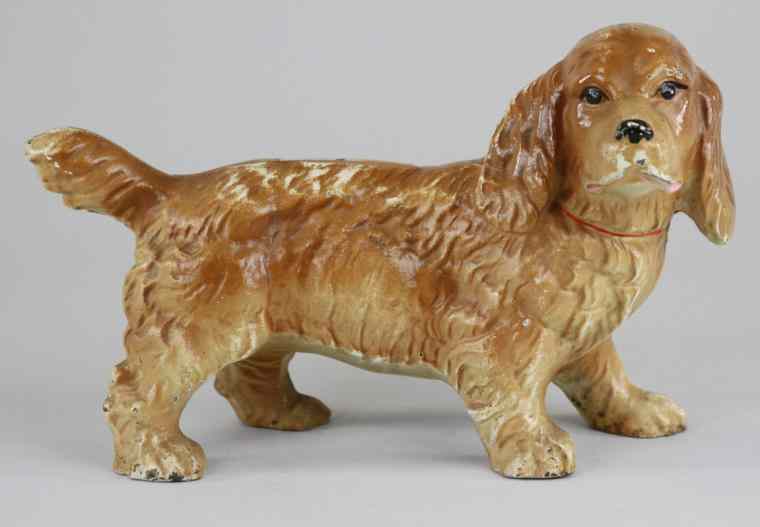 Appraisal: COCKER SPANIEL DOORSTOP Hubley full figure fur example Cat well