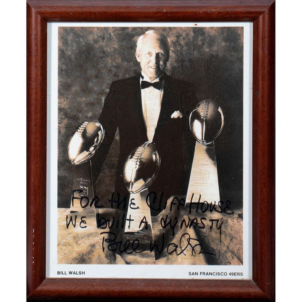 Appraisal: Bill Walsh Original autographed inscribed photograph Size x Condition Showing