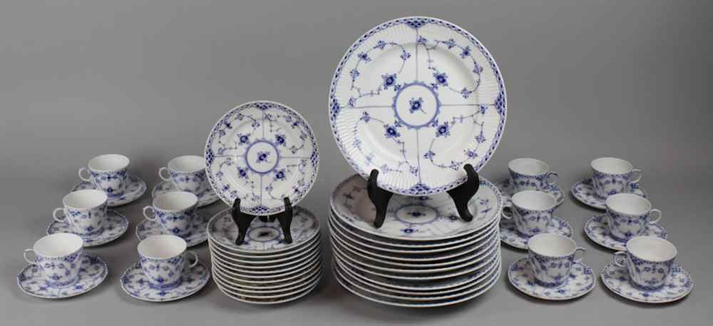 Appraisal: ROYAL COPENHAGEN ''BLUE LACE FLUTED'' PART SERVICE including twelve dinner