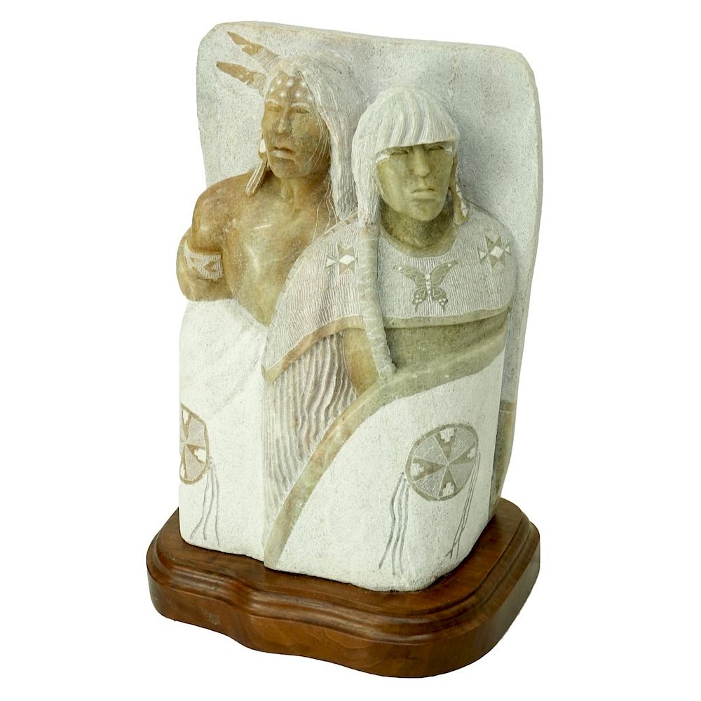 Appraisal: Alvin Marshall Alabaster Sculpture Alvin Marshall Navajo born Alabaster Carved