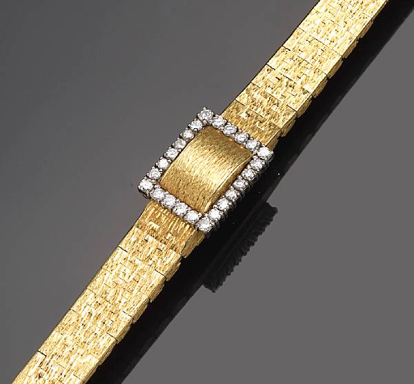 Appraisal: Piaget An eighteen karat gold lady's backwind wristwatch with diamond