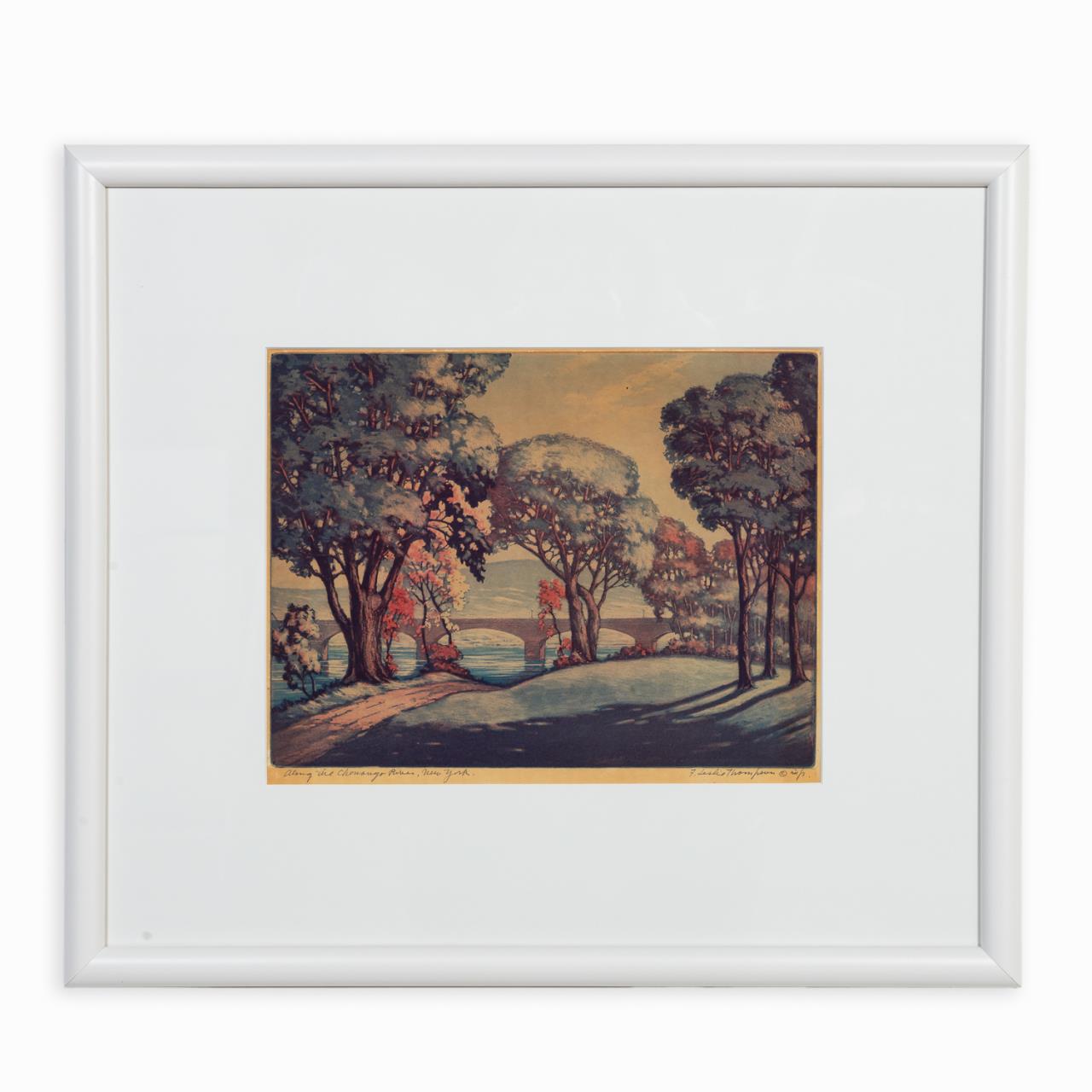 Appraisal: F LESLIE THOMPSON LANDSCAPE WITH BRIDGE ETCHING Floyd Leslie Thompson