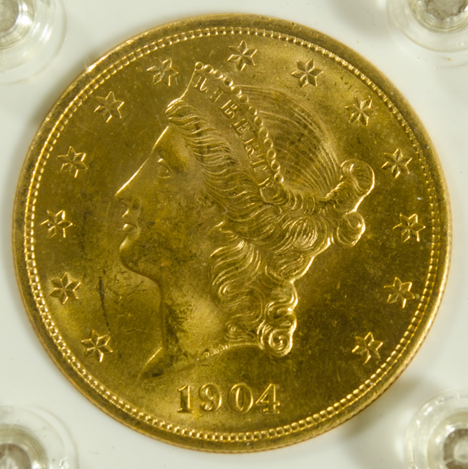 Appraisal: U S TWENTY DOLLAR GOLD COIN Liberty head type variety