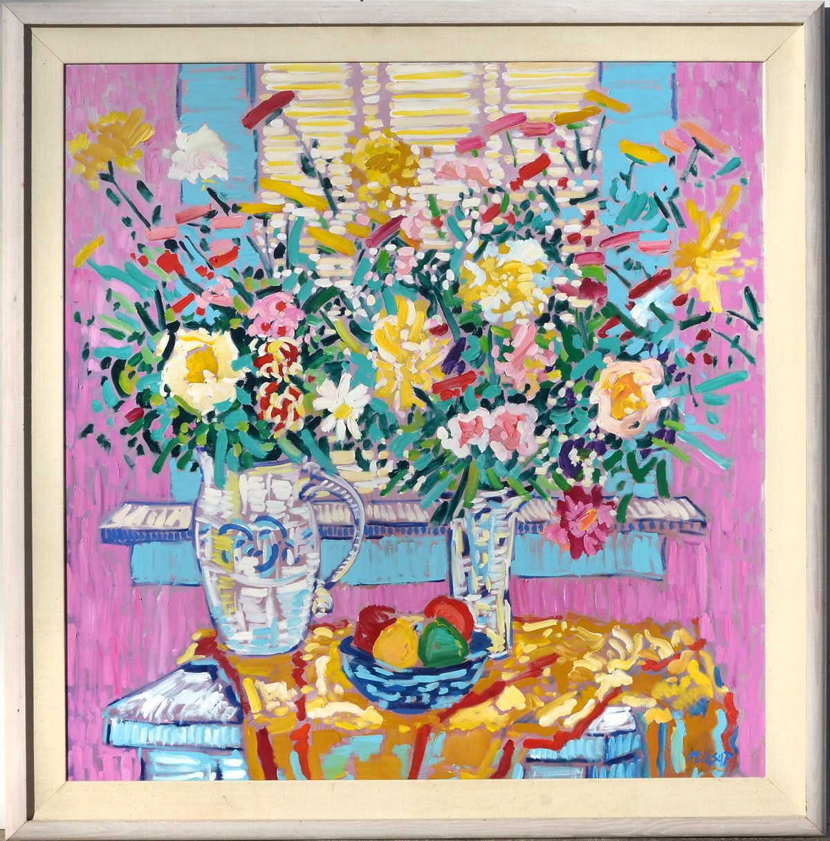 Appraisal: MILLSAP Mel American Still Life with Bouquets Oil Canvas ''