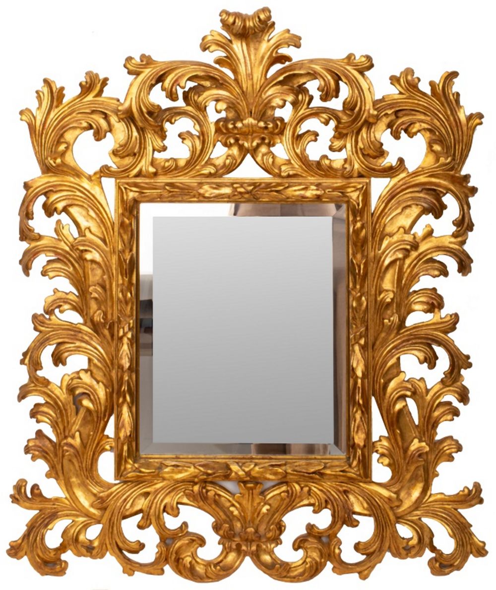 Appraisal: ITALIAN BAROQUE REVIVAL GILT WOOD MIRROR Italian Baroque Revival gilt