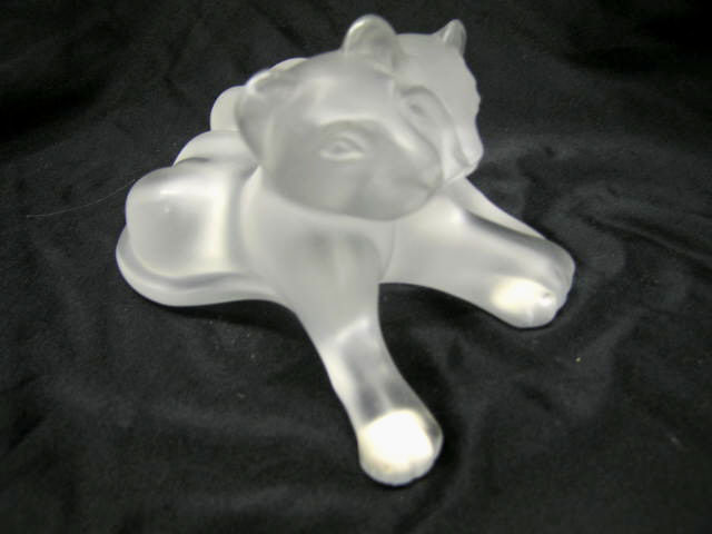 Appraisal: Lalique French Crystal Figurine of Two Tiger Cubs