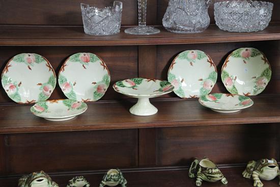 Appraisal: SEVEN PIECE MAJOLICA DESSERT SET Including six dessert plates and