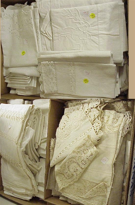 Appraisal: Generous assortment of table linens and lace cutwork table clothes