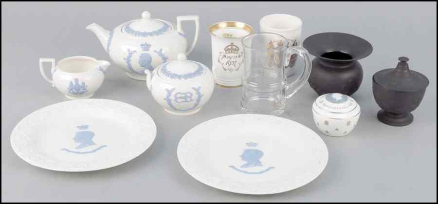 Appraisal: COLLECTION OF WEDGWOOD QUEENSWARE PORCELAIN Commemorating the corronation of King