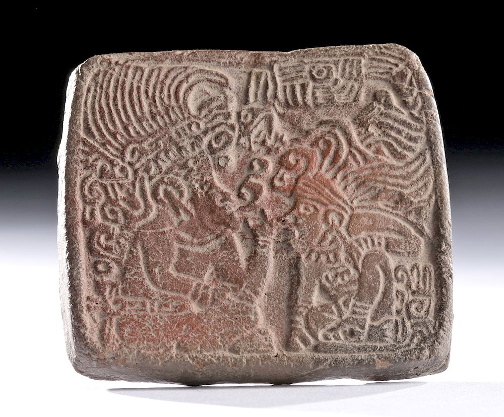 Appraisal: Maya Pottery Stamp - Lord Speaking Pre-Columbian Southern Mexico to