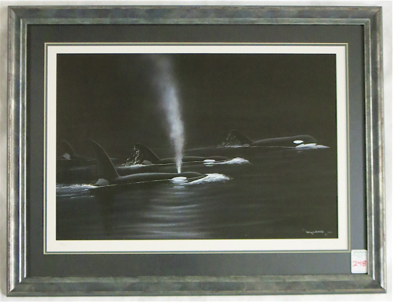 Appraisal: ROBERT WYLAND OFF-SET LITHOGRAPH California born Pod of Orcas Image