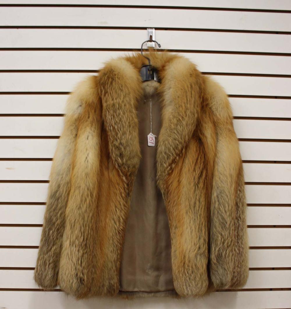 Appraisal: LADY'S RED FOX FUR JACKET hook and eye closure two