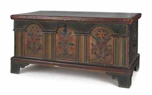 Appraisal: Lancaster Pennsylvania architectural dower chest th c with later decoration