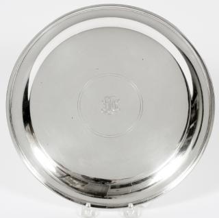 Appraisal: TIFFANY CO STERLING SILVER TRAY DIA Monogramed 'DHR' to center