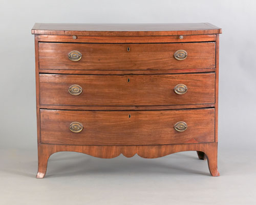 Appraisal: George III mahogany bowfront chest of drawers late th c